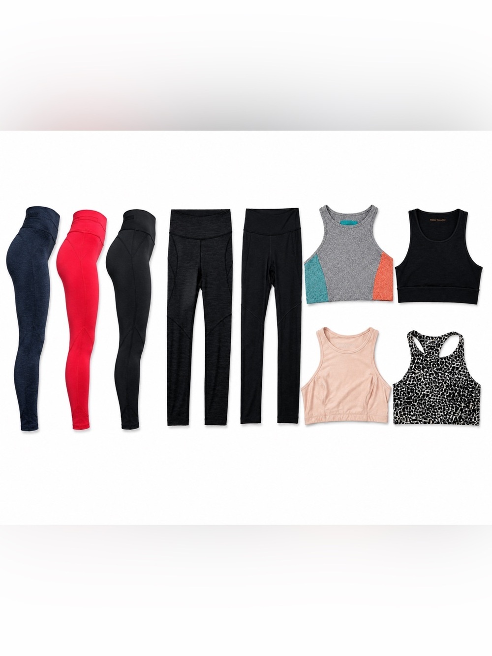 Outdoor Voices Small Activewear Bundle | 5 Leggings & 4 Sports Bras/Crop Tops